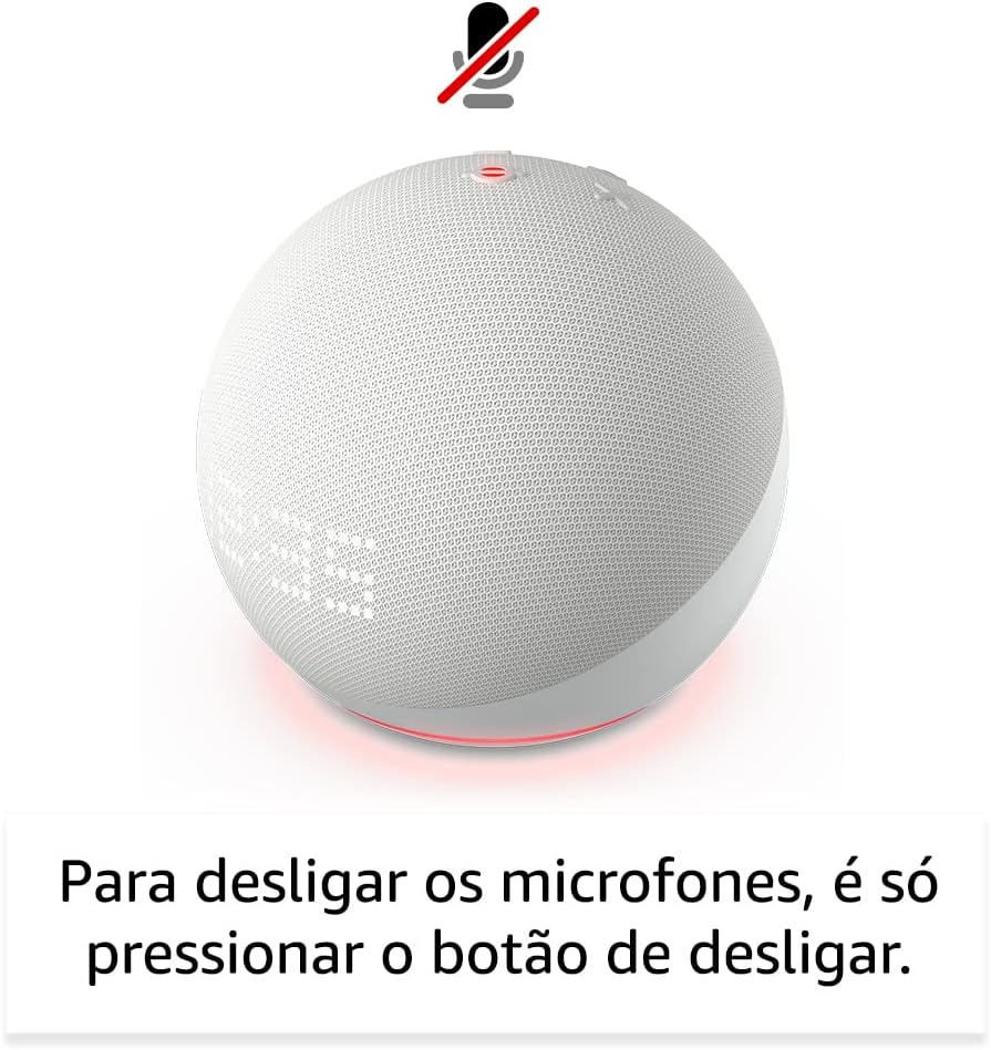 Echo Dot 5ª geração com Relógio | Smart speaker com Alexa | Display de LED ainda melhor | Cor Branca - Imagem 8