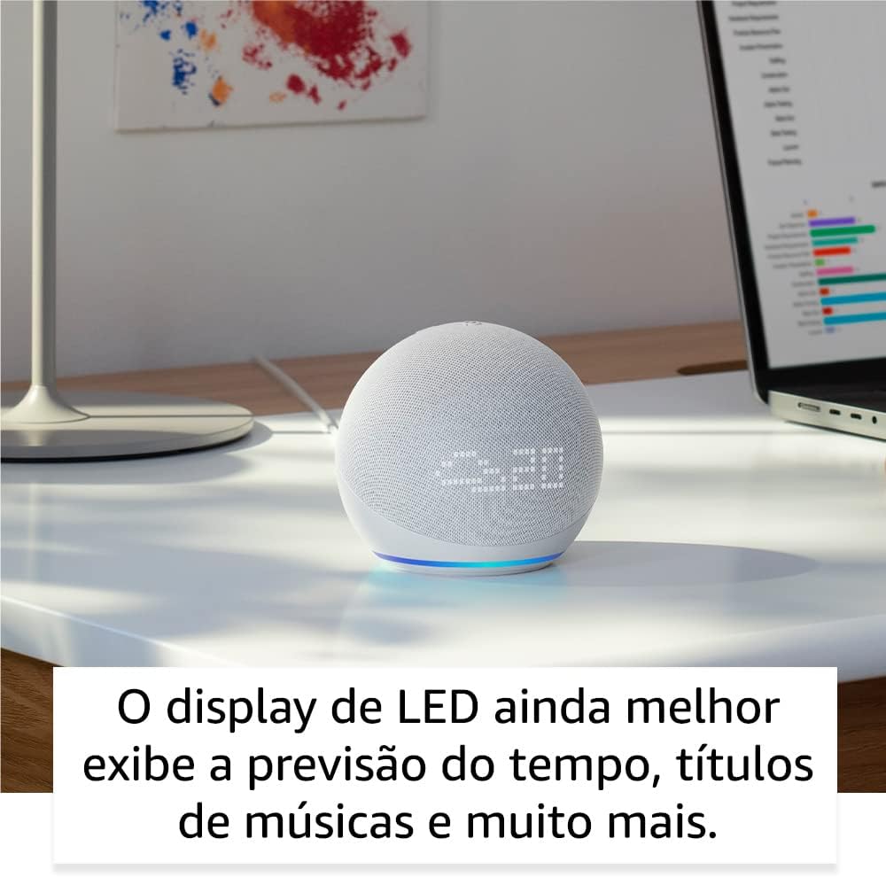 Echo Dot 5ª geração com Relógio | Smart speaker com Alexa | Display de LED ainda melhor | Cor Branca - Imagem 12
