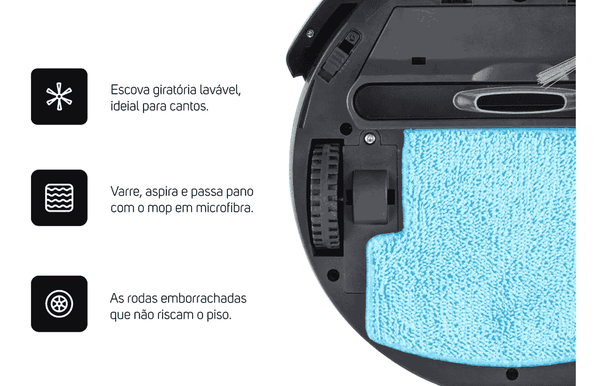 Robô Aspirador Wap Robot W90 3 Modos De Limpeza Fw009026 - Imagem 6