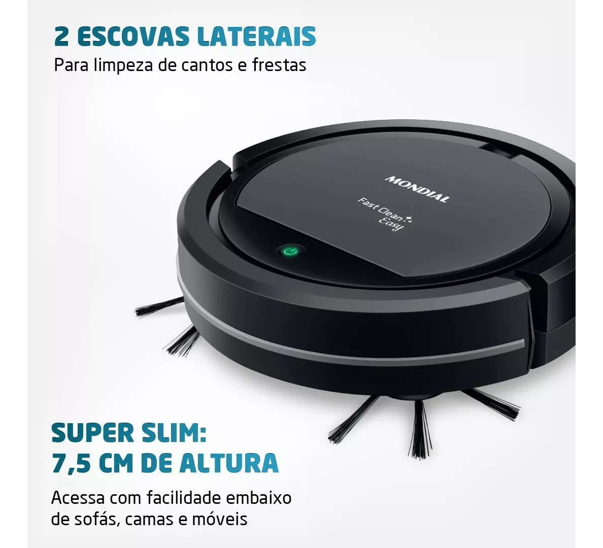 Robô Aspirador De Pó 30w Preto E Cinza Rb08 Mondial Bivolt 110V/220V - Imagem 6