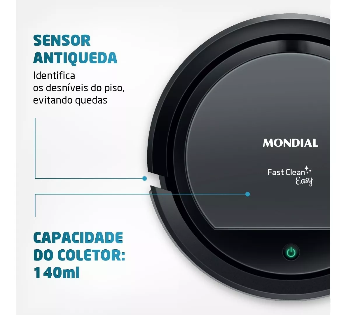 Robô Aspirador De Pó 30w Preto E Cinza Rb08 Mondial Bivolt 110V/220V - Imagem 8