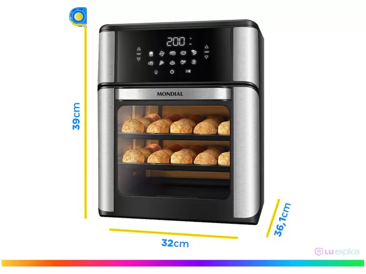 Fritadeira Elétrica sem Óleo/Air Fryer Mondial Forno - Imagem 4