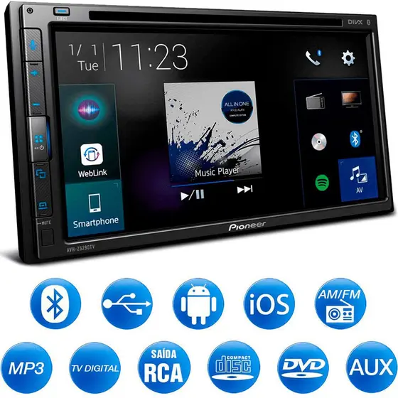 Dvd Pioneer Avh-z 5280tv 7 Pol 2din Bluetooth Weblink Tv Usb - Imagem 3