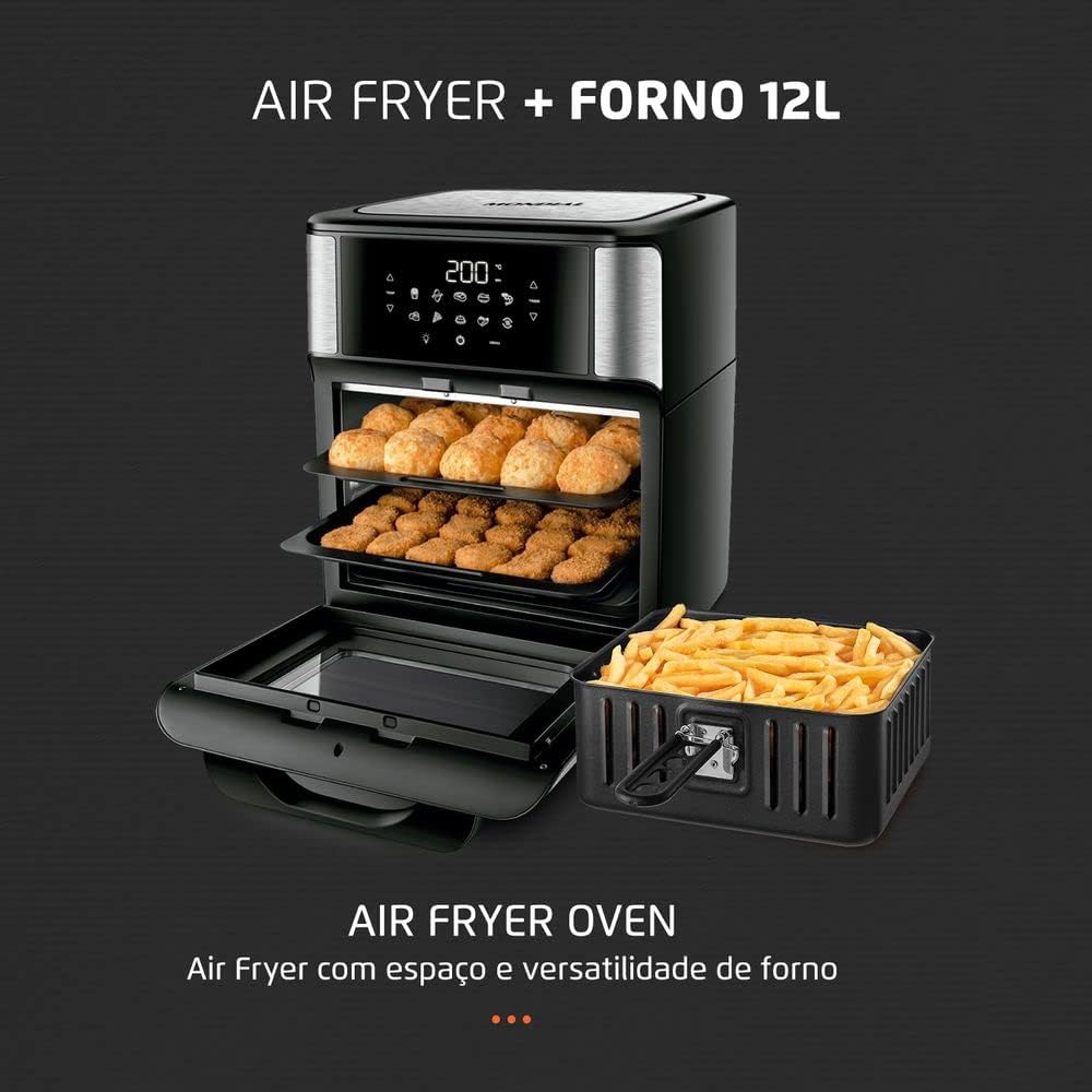 Fritadeira Air Fryer Forno Oven 12 Litros, Mondial, Preto/Inox, 2000W, 110V - AFO-12L-BI - Imagem 2