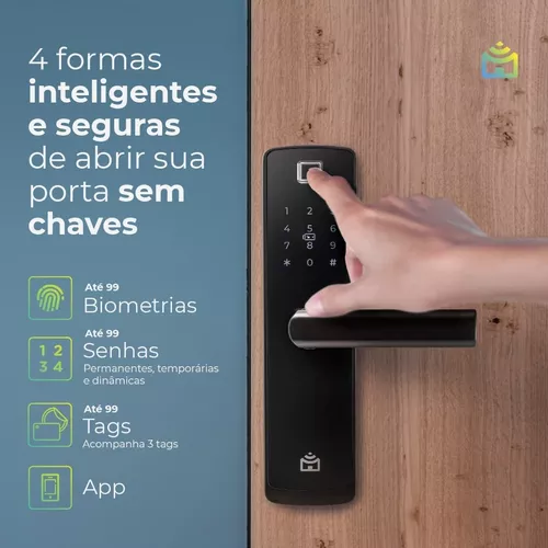 Smart Fechadura Wi-Fi de Embutir Positivo Casa Inteligente - Imagem 3