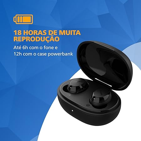PHILIPS Fone de ouvido sem fio TWS bluetooth com microfone e energia para 18 horas - Imagem 4