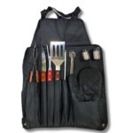 Kit Churrasco com avental 15 Peças Inox Churrasqueiro